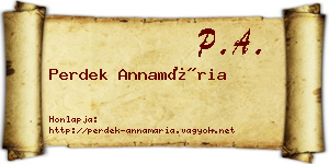 Perdek Annamária névjegykártya